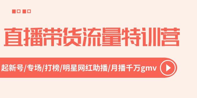 直播带货流量特训营，起新号-专场-打榜-明星网红助播 月播千万gmv(52节-指尖网