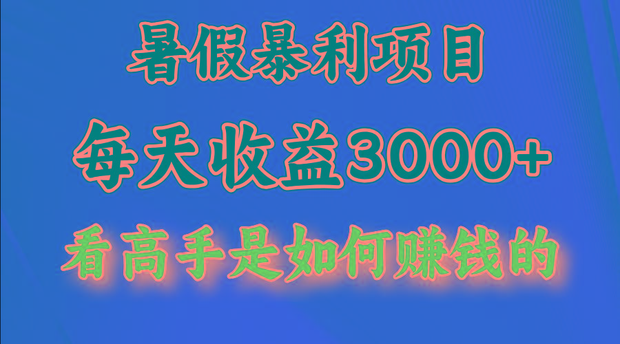 暑假暴力项目 1天收益3000+，视频号，快手，不露脸直播.次日结算-指尖网