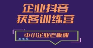 企业抖音营销获客增长训练营，中小企业老板必修课-指尖网