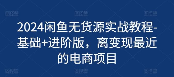 2024闲鱼无货源实战教程-基础+进阶版，离变现最近的电商项目-指尖网