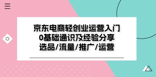 京东电商-轻创业运营入门0基础通识及经验分享：选品/流量/推广/运营-指尖网