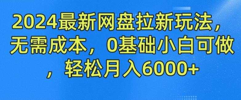 2024最新网盘拉新玩法，无需成本，0基础小白可做，轻松月入6000+【揭秘】-指尖网