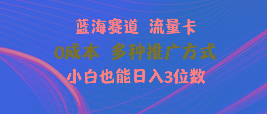 蓝海赛道 流量卡 0成本 小白也能日入三位数-指尖网