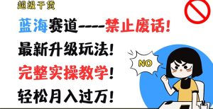 超级干货，蓝海赛道-禁止废话，最新升级玩法，完整实操教学，轻松月入过万【揭秘】-指尖网