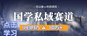 暴力国学私域赛道，小白月入10万+，引流+转化完整流程【揭秘】-指尖网