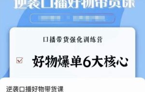 逆袭·口播好物带货课，好物爆单6大核心，口播带货强化训练营-指尖网