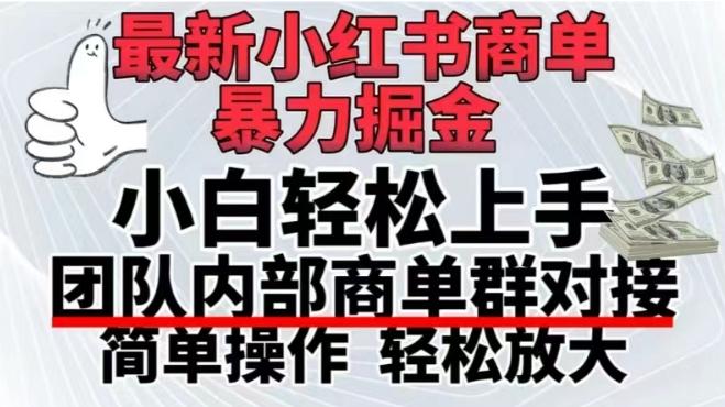 最新小红书商单，暴力掘金，单月稳定变现3W+-指尖网