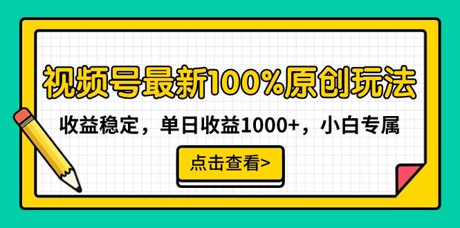 视频号最新100%原创玩法，收益稳定，单日收益1000+，小白专属-指尖网