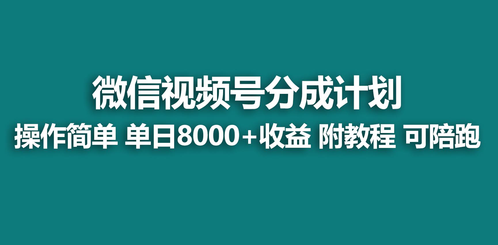 【蓝海项目】视频号分成计划，快速开通收益，单天爆单8000+，送玩法教程-指尖网