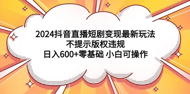 (9305期)2024抖音直播短剧变现最新玩法，不提示版权违规 日入600+零基础 小白可操作-指尖网