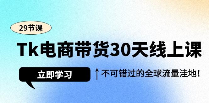 (9463期)Tk电商带货30天线上课，不可错过的全球流量洼地(29节课)-指尖网