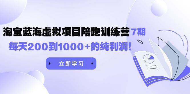 (9541期)黄岛主《淘宝蓝海虚拟项目陪跑训练营7期》每天200到1000+的纯利润-指尖网