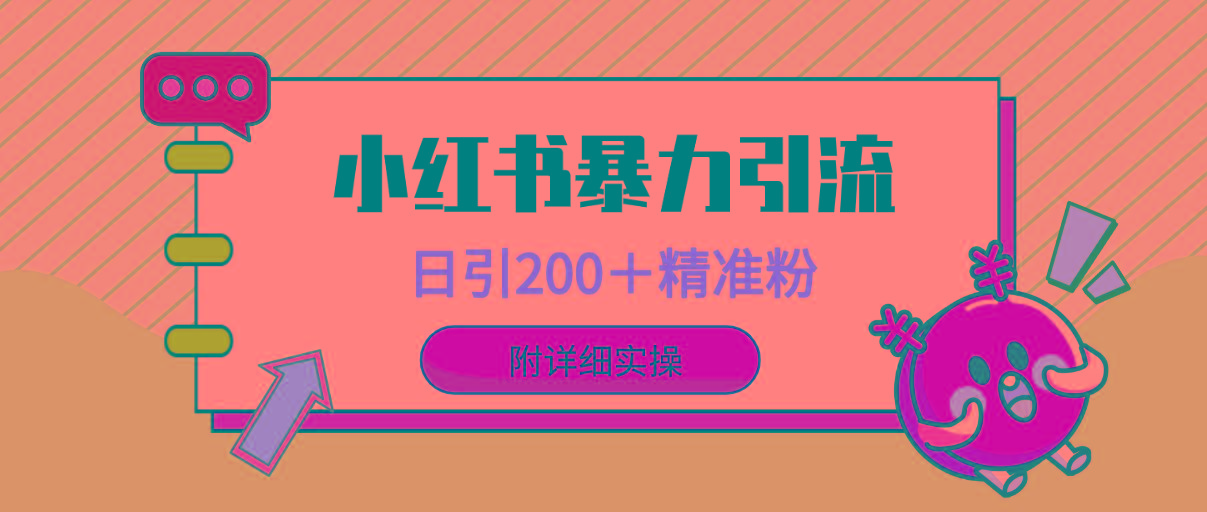 (9582期)小红书暴力引流大法，日引200＋精准粉，一键触达上万人，附详细实操-指尖网