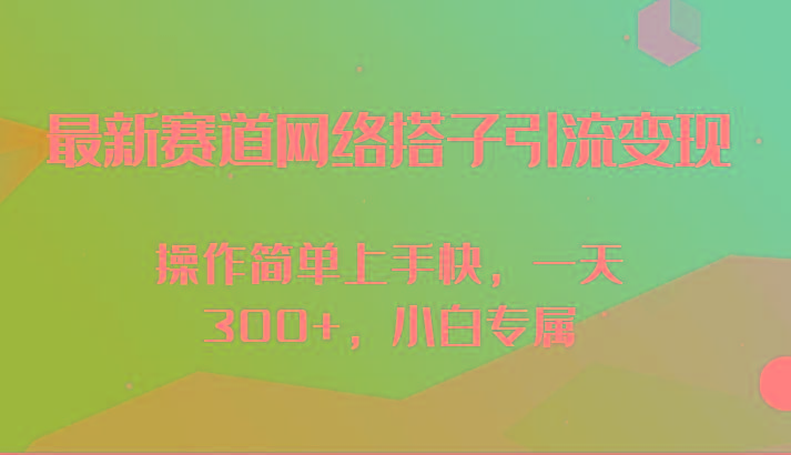 最新赛道网络搭子引流变现!!操作简单上手快，一天300+，小白专属-指尖网