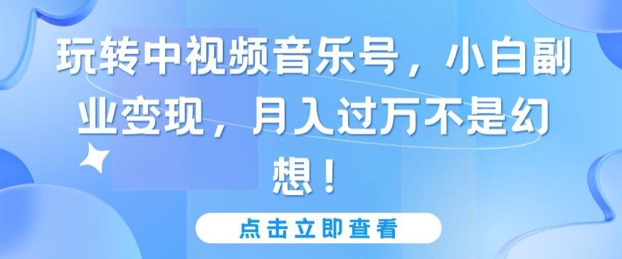 玩转中视频音乐号，小白副业变现，月入过万不是幻想【揭秘】-指尖网