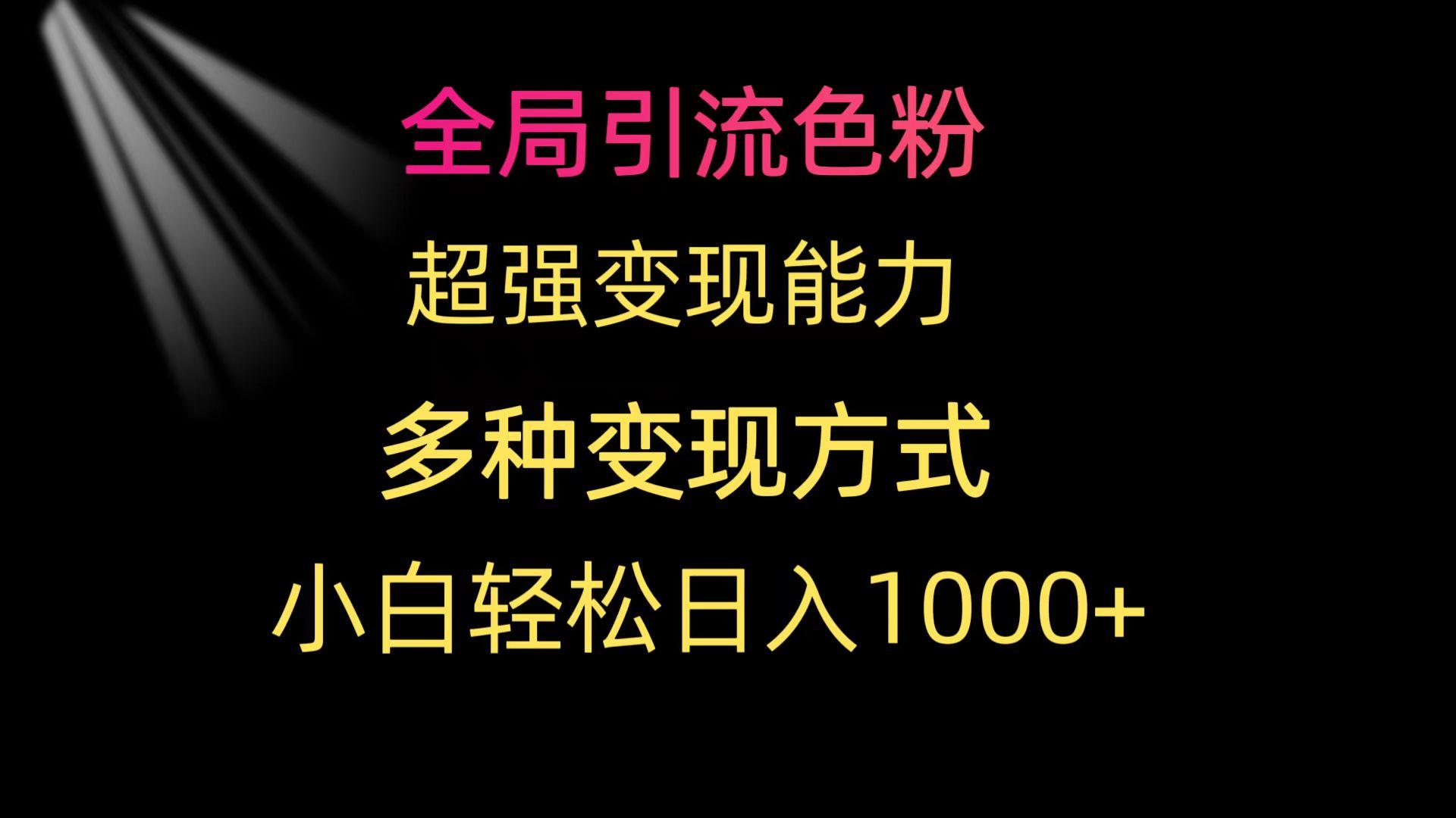 (9680期)全局引流色粉 超强变现能力 多种变现方式 小白轻松日入1000+-指尖网