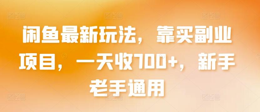 闲鱼最新玩法，靠买副业项目，一天收700+，新手老手通用【揭秘】-指尖网