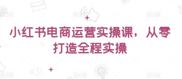 小红书电商运营实操课，​从零打造全程实操-指尖网