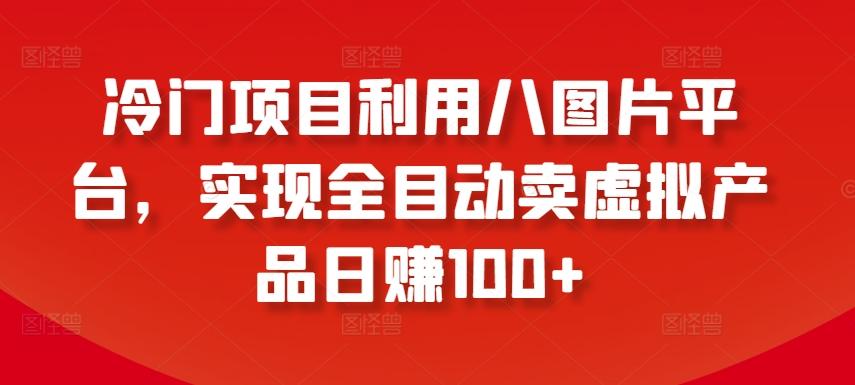 冷门项目利用八图片平台，实现全目动卖虚拟产品日赚100+【揭秘】-指尖网