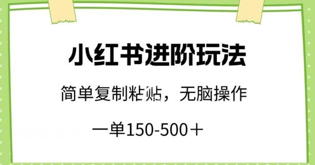 小红书进阶玩法，一单150-500+，简单复制粘贴，小白也能轻松上手【揭秘】-指尖网