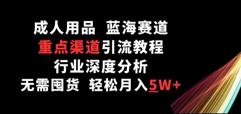 成人用品，蓝海赛道，重点渠道引流教程，行业深度分析，无需囤货，轻松月入5W+【揭秘】-指尖网