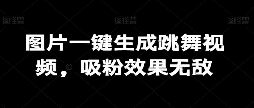 图片一键生成跳舞视频，吸粉效果无敌-指尖网