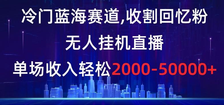 冷门蓝海赛道，收割回忆粉，无人挂机直播，单场收入轻松2000-5w+【揭秘】-指尖网