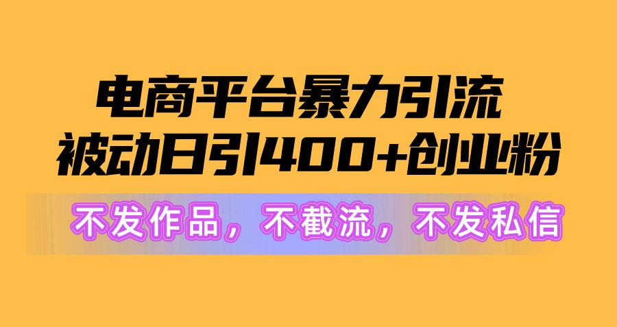 电商平台暴力引流,被动日引400+创业粉不发作品，不截流，不发私信-指尖网