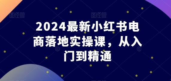 2024最新小红书电商落地实操课，从入门到精通-指尖网