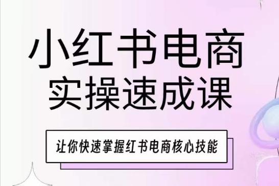 小红书电商实操速成课，让你快速掌握红书电商核心技能-指尖网