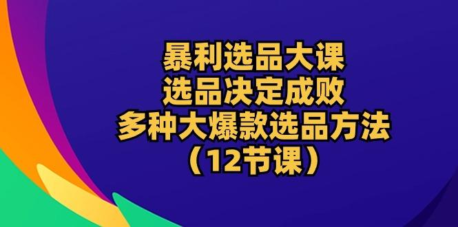 暴利 选品大课：选品决定成败，教你多种大爆款选品方法(12节课-指尖网