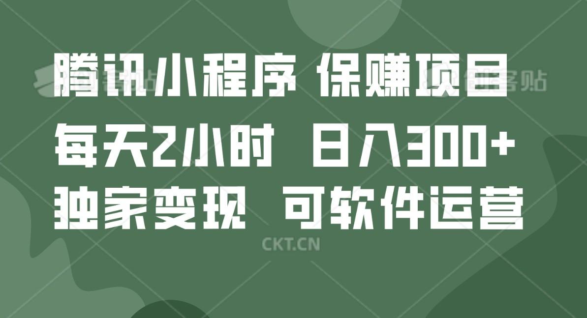 腾讯官方项目，可软件自动运营，稳定有保障，时间自由，永久售后，日均收益100-500+-指尖网