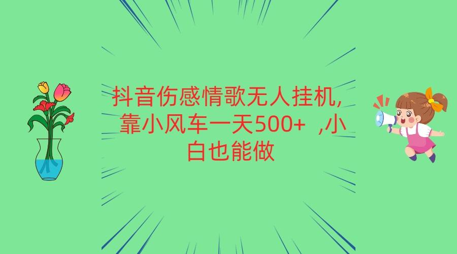 抖音伤感情歌无人挂机 靠小风车一天500+ 小白也能做-指尖网