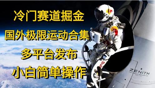 冷门赛道掘金，国外极限运动视频合集，多平台发布，小白简单操作-指尖网