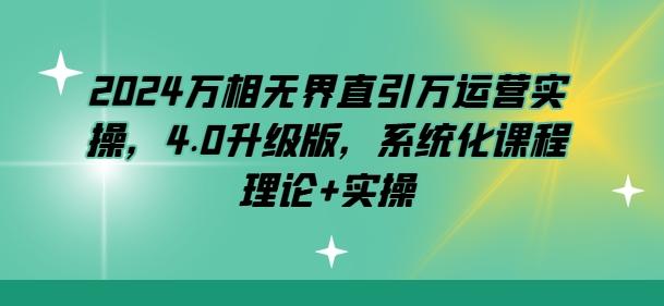 2024万相无界直引万运营实操，4.0升级版，系统化课程 理论+实操-指尖网