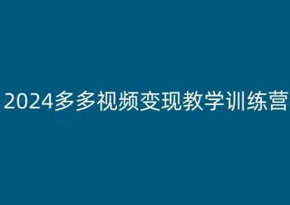 2024多多视频变现教学训练营，新手保姆级教程，适合新手小白-指尖网