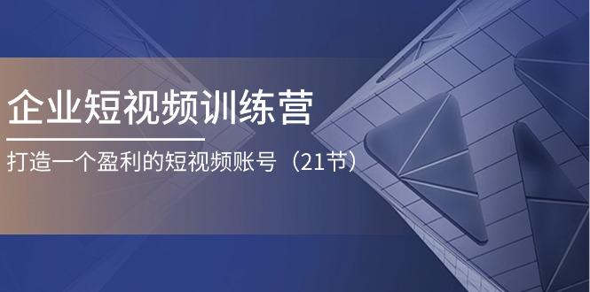 企业短视频训练营：打造一个盈利的短视频账号(21节-指尖网