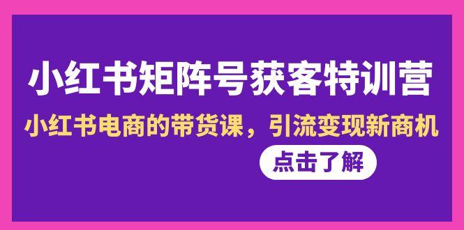 小红书-矩阵号获客特训营-第10期，小红书电商的带货课，引流变现新商机-指尖网