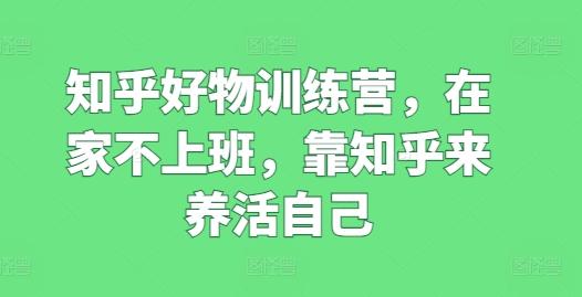 知乎好物训练营，在家不上班，靠知乎来养活自己-指尖网