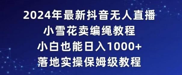 2024年抖音最新无人直播小雪花卖编绳项目，小白也能日入1000+落地实操保姆级教程【揭秘】-指尖网