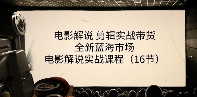 电影解说 剪辑实战带货全新蓝海市场，电影解说实战课程(16节-指尖网