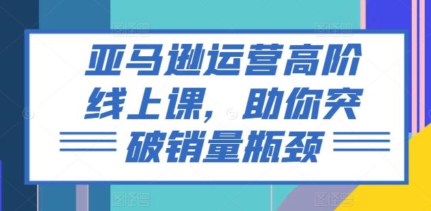 亚马逊运营高阶线上课，助你突破销量瓶颈-指尖网