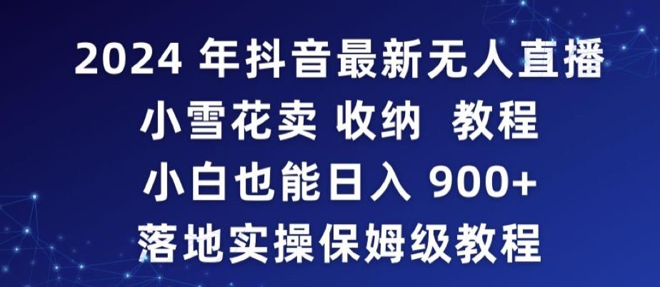 2024年抖音最新无人直播小雪花卖收纳教程，小白也能日入900+落地实操保姆级教程【揭秘】-指尖网