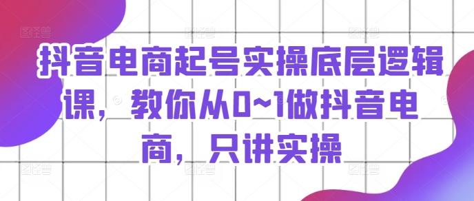 抖音电商起号实操底层逻辑课，教你从0~1做抖音电商，只讲实操-指尖网