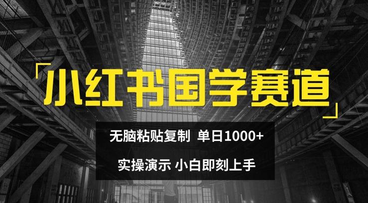 小红书国学赛道，无脑粘贴复制，单日1K，实操演示，小白即刻上手【揭秘】-指尖网