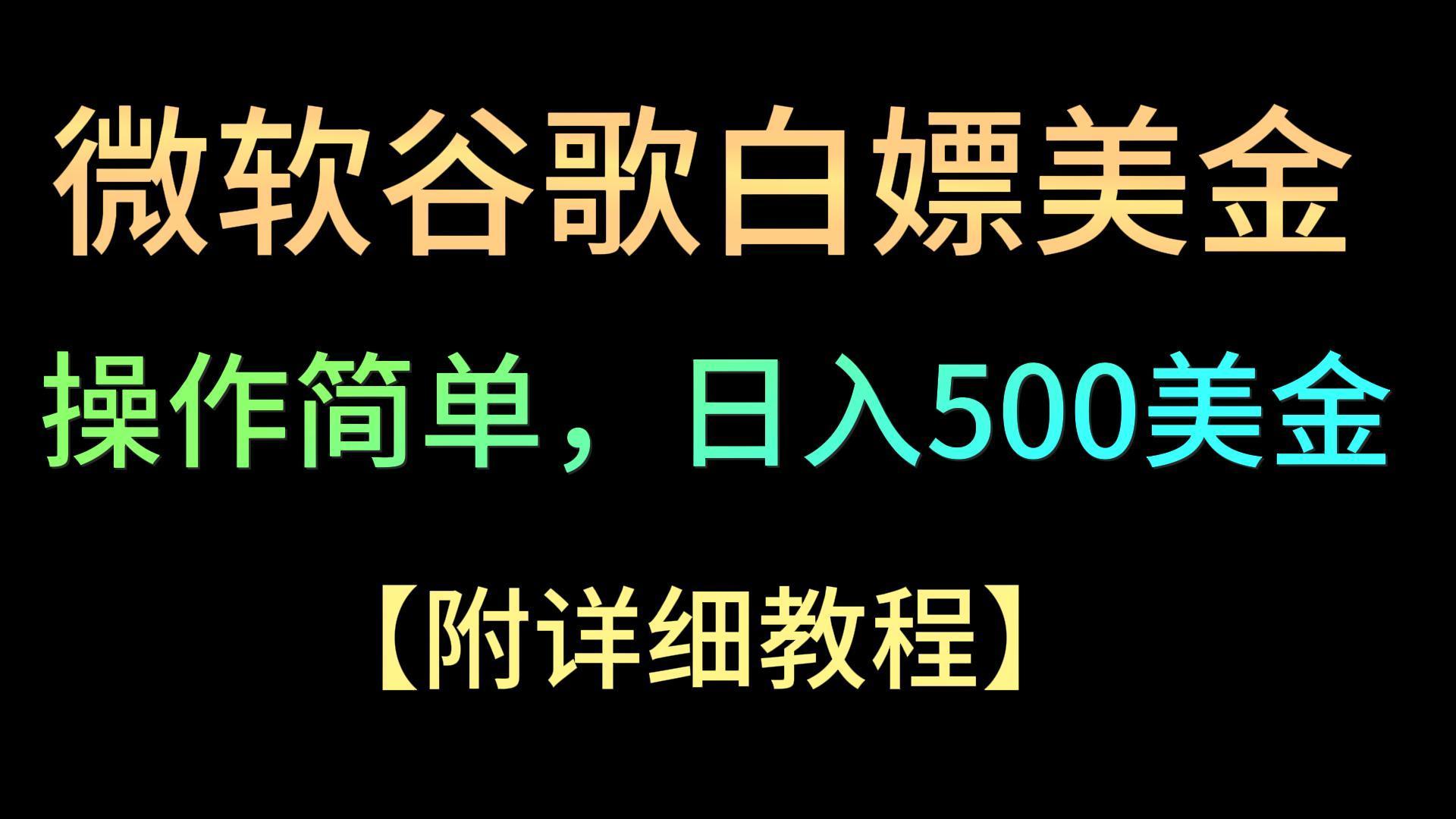 微软谷歌项目3.0，轻松日赚500+美金，操作简单，小白也可轻松入手！-指尖网