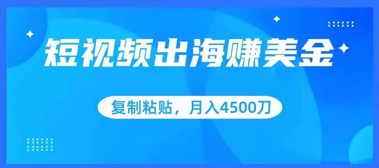 短视频出海赚美金，复制粘贴批量操作，小白轻松掌握，月入4500美刀【揭秘】-指尖网