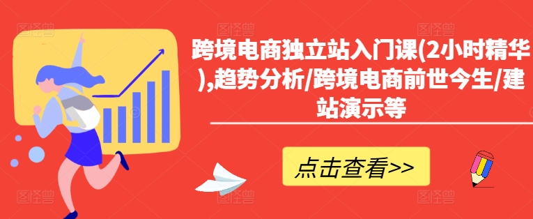 跨境电商独立站入门课(2小时精华),趋势分析/跨境电商前世今生/建站演示等-指尖网