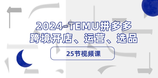 2024-TEMU拼多多·跨境开店、运营、选品(25节视频课-指尖网