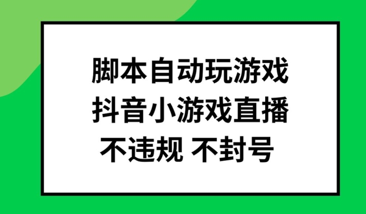 脚本自动玩游戏，抖音小游戏直播，不违规不封号可批量做【揭秘】-指尖网